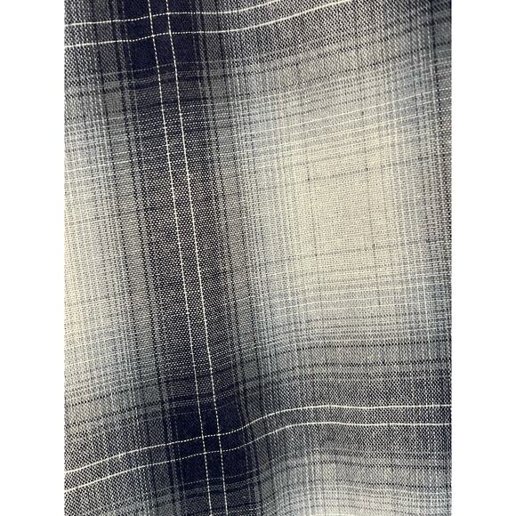 Vince Blue Plaid Double Breasted Pocket Button Front Shirt Large - Picture 5 of 9